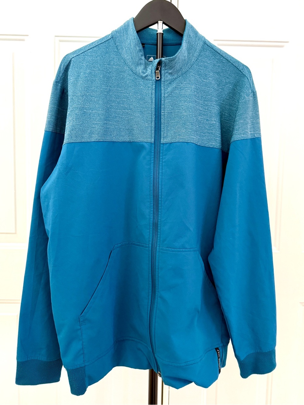 adidas Men's Teal Blue Full-Zip Windbreaker Jacket